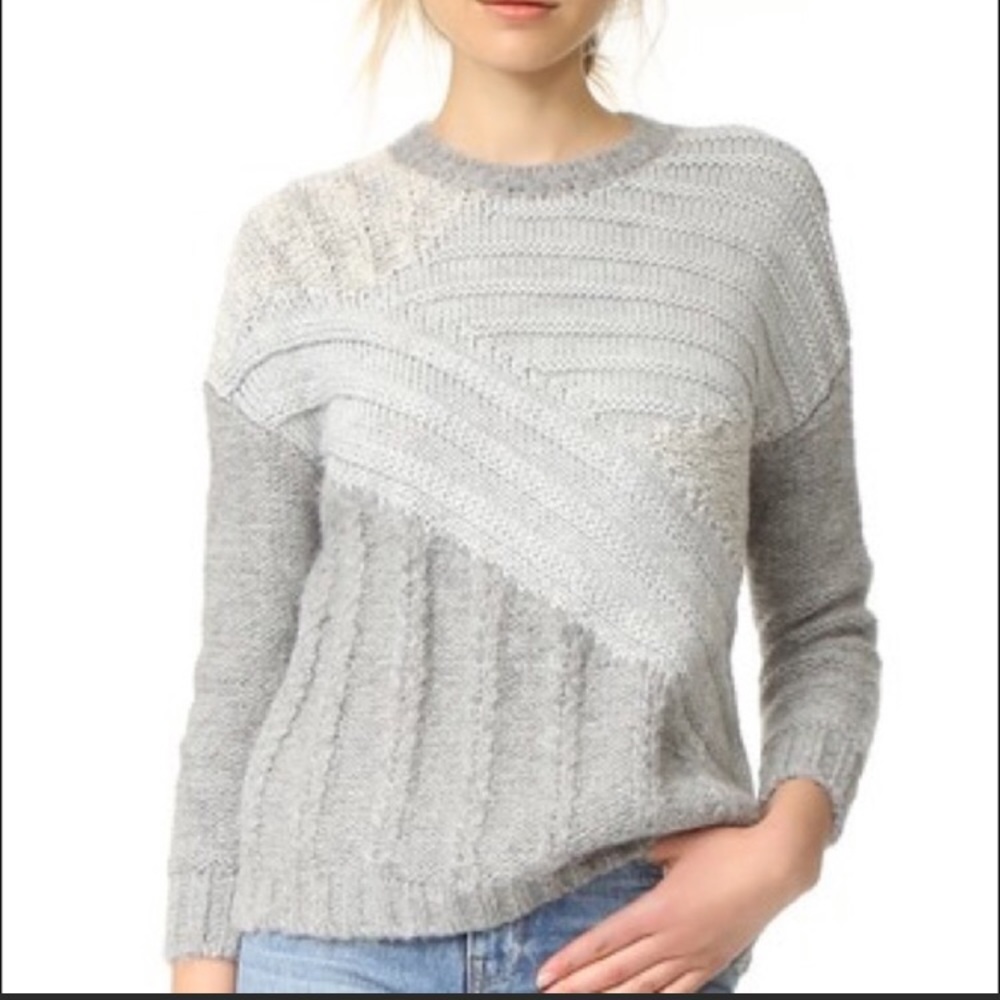 Current/Elliott grey multi-texture sweater S